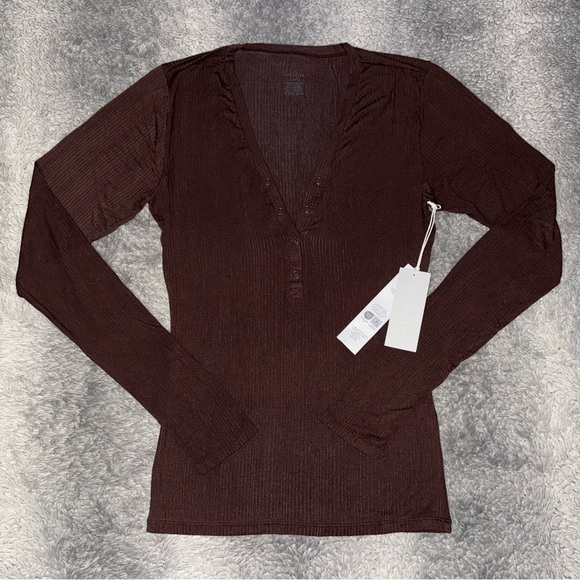 NEGATIVE UNDERWEAR WHIPPED HENLEY IN ESPRESSO - Picture 2 of 7